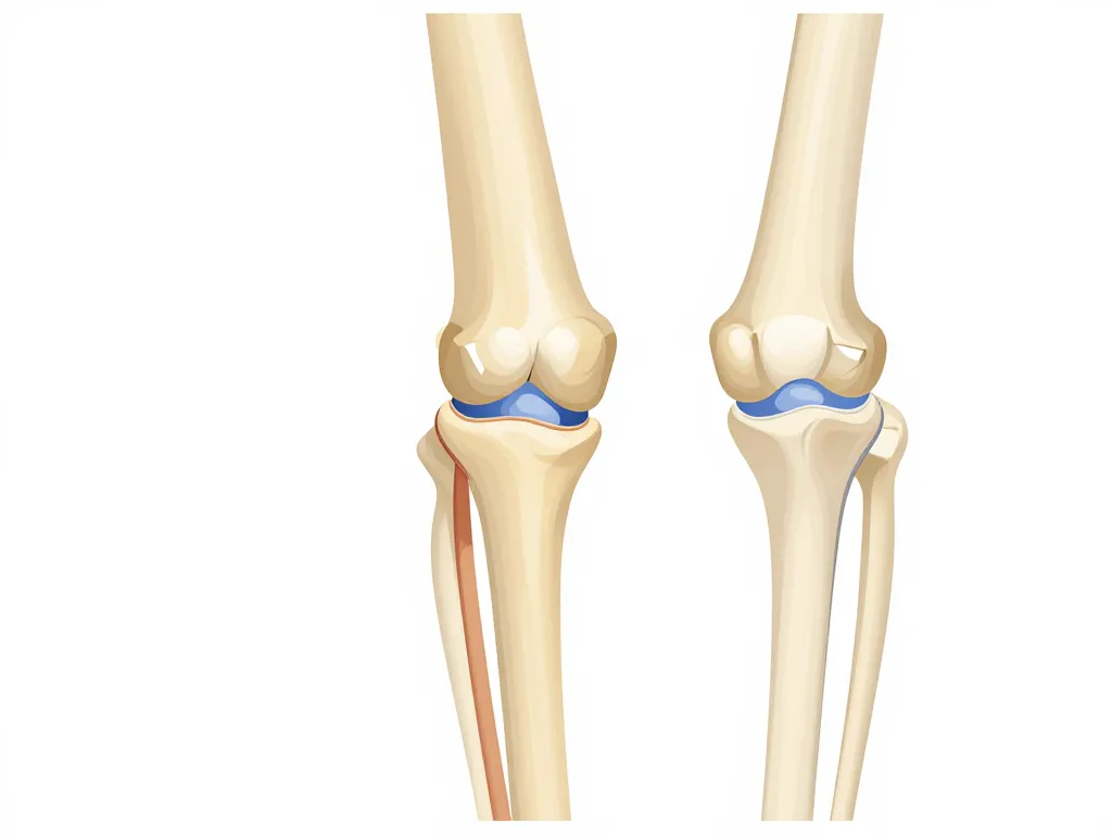 Articulation du genou schéma clair montrant os, ligaments, cartilage et ménisques