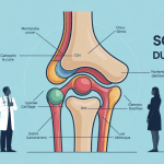 Articulation du genou schéma global avec os, ligaments, cartilage et ménisques colorés