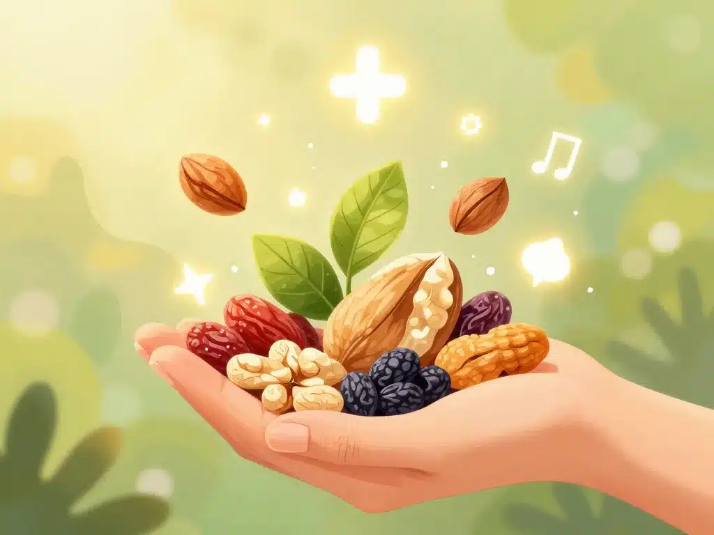 bienfaits des fruits secs nutrition et santé illustration