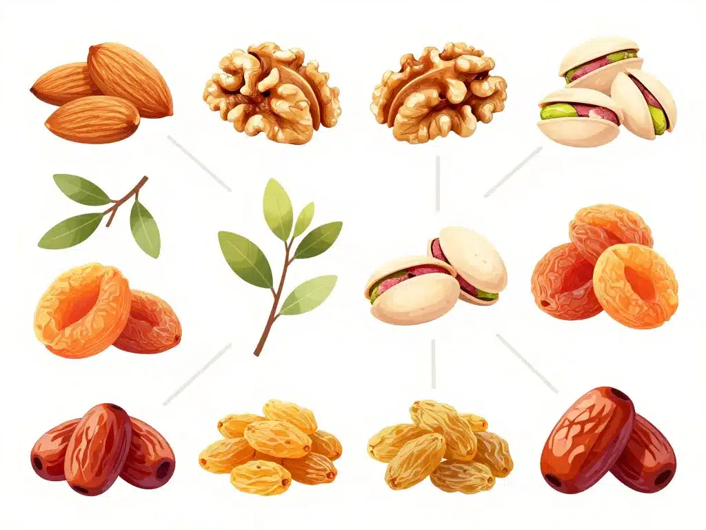 bienfaits des fruits secs différents types comparatif
