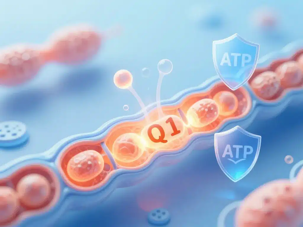 Schéma des bienfaits du coenzyme Q10 pour la santé