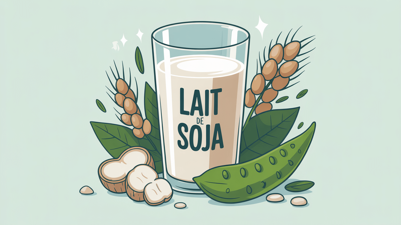 bienfaits du lait de soja alternative végétale illustration