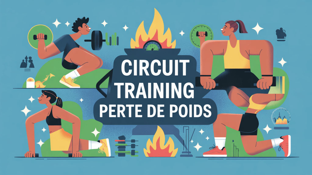 visuel circuit training perte de poids silhouettes exercices et calories