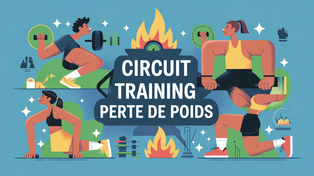 visuel circuit training perte de poids silhouettes exercices et calories