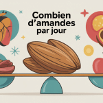 combien manger d amandes par jour, illustration poignée sur balance, équilibre santé