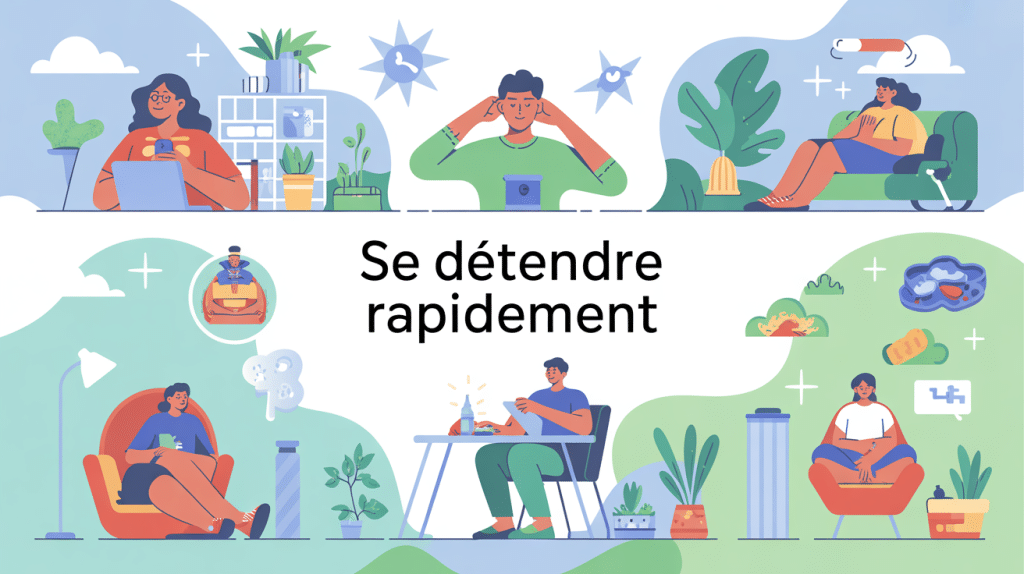 Image comment se détendre rapidement au quotidien, bureau, maison, déplacement