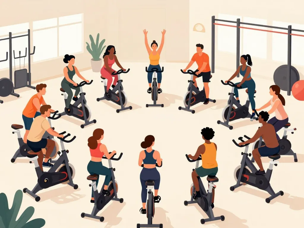 Personnes en cours collectif salle de sport divers bénéfices