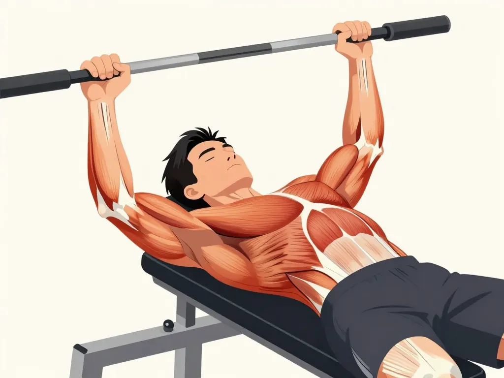 developpe couche muscles sollicites schema anatomique