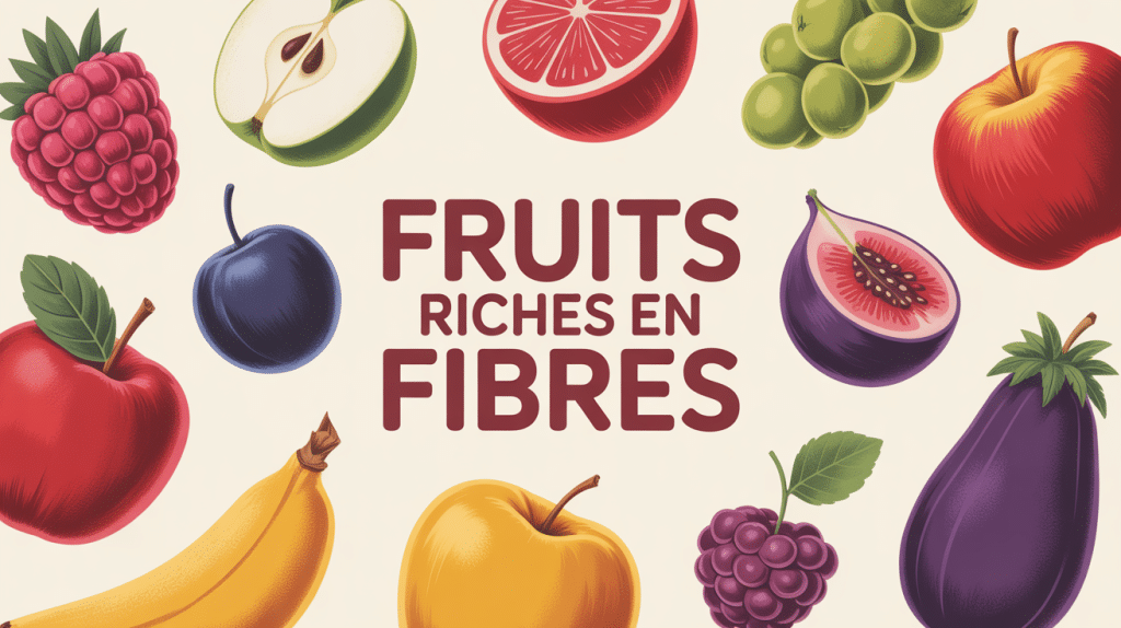 illustration de fruits riches en fibres fruit avec le plus de fibre
