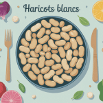 haricot blanc bienfait sur table équilibrée