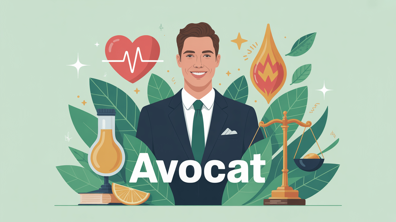 Les bienfaits de l avocat, illustration santé stylisée