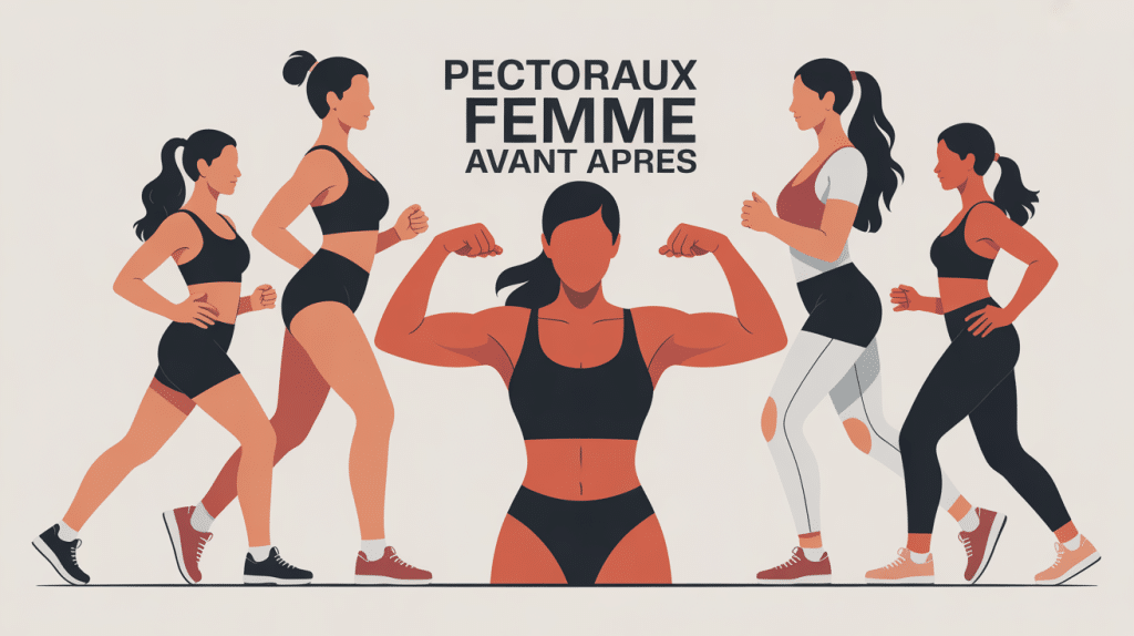 pectoraux femme avant apres illustration transformation buste