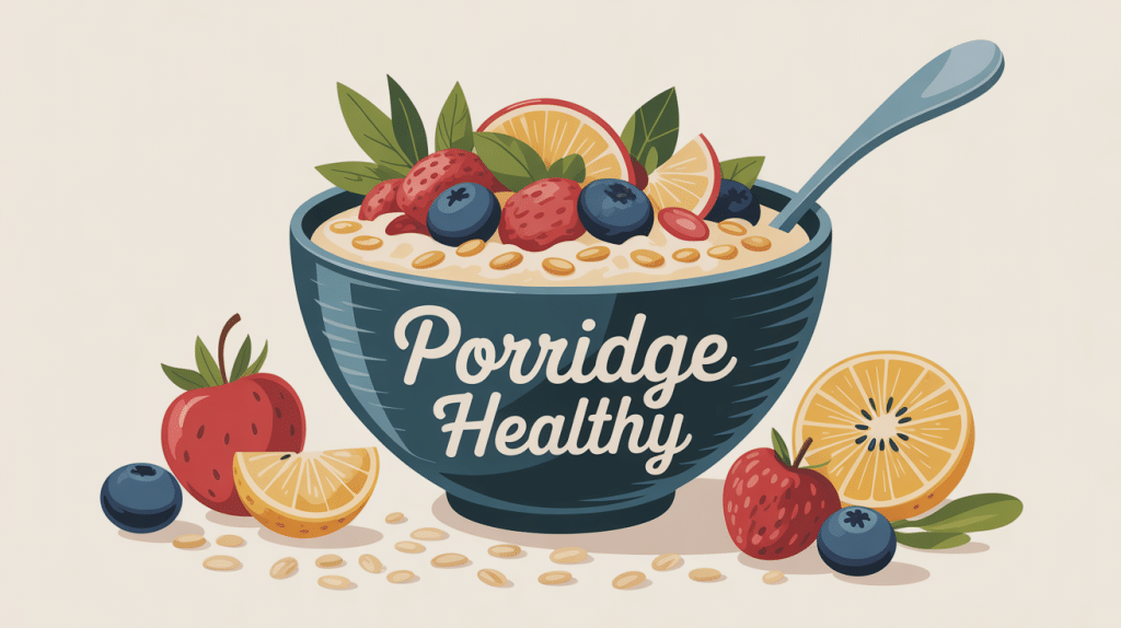 Bol de porridge healthy garni de fruits frais et graines
