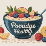 Bol de porridge healthy garni de fruits frais et graines