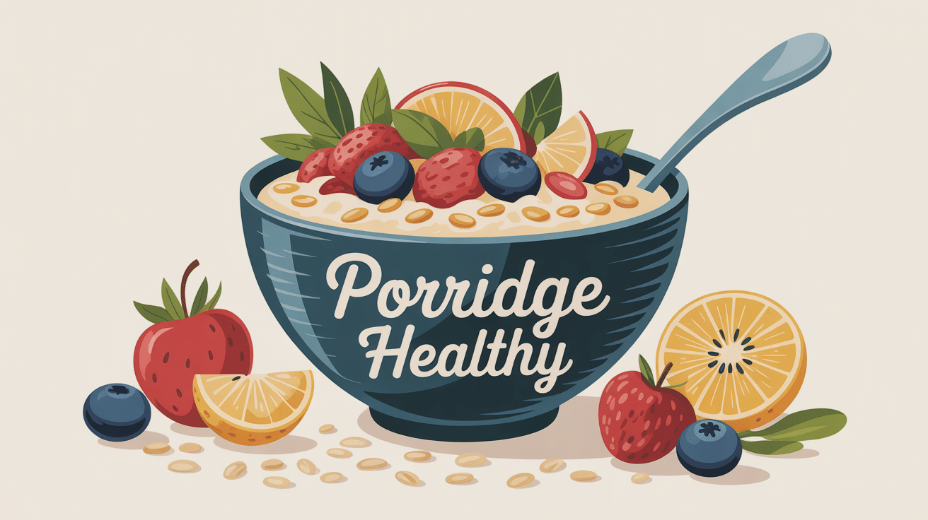 Bol de porridge healthy garni de fruits frais et graines