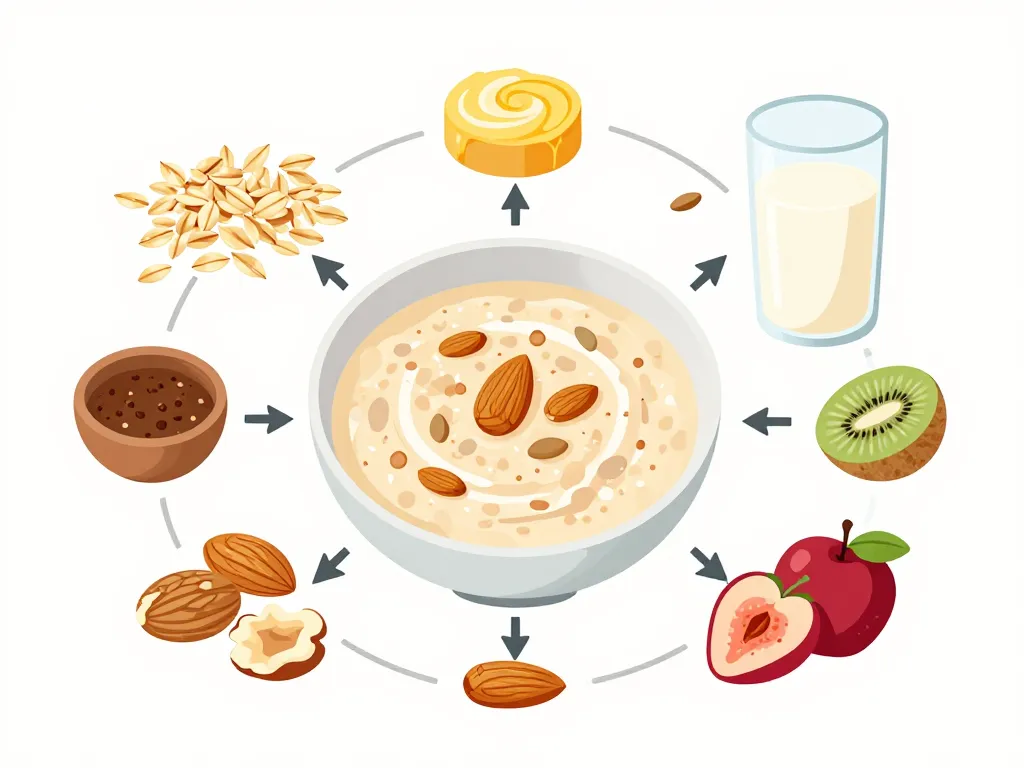 Ingrédients pour composer un porridge healthy équilibré