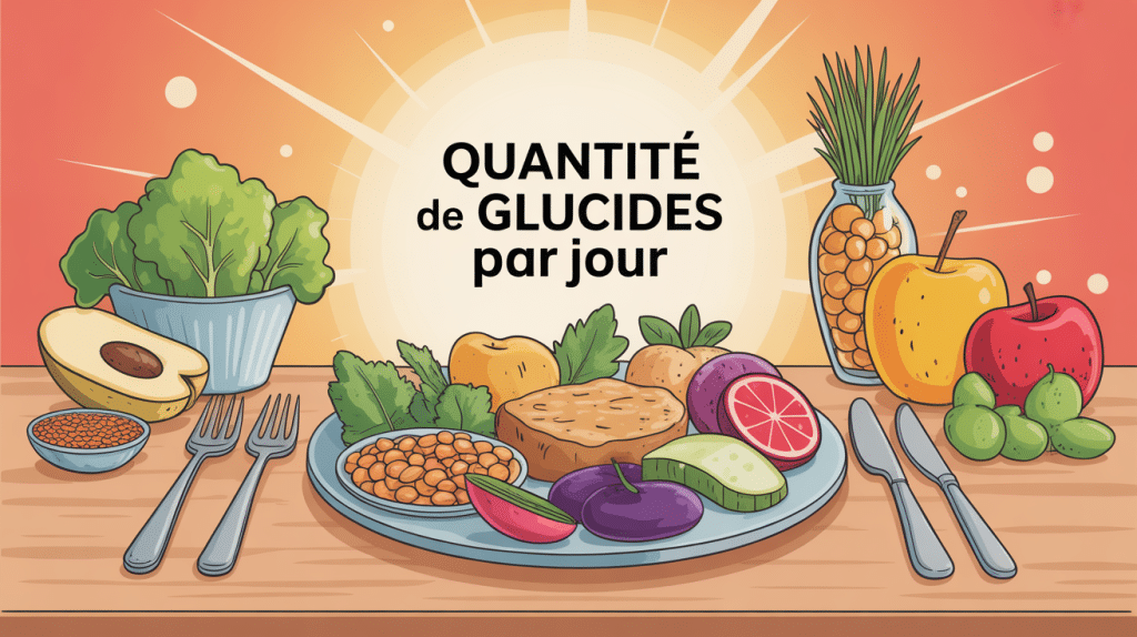 illustration quantité de glucide par jour assiette équilibrée