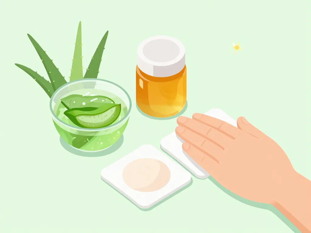 Aloe vera et miel remède grand-mère brûlure main