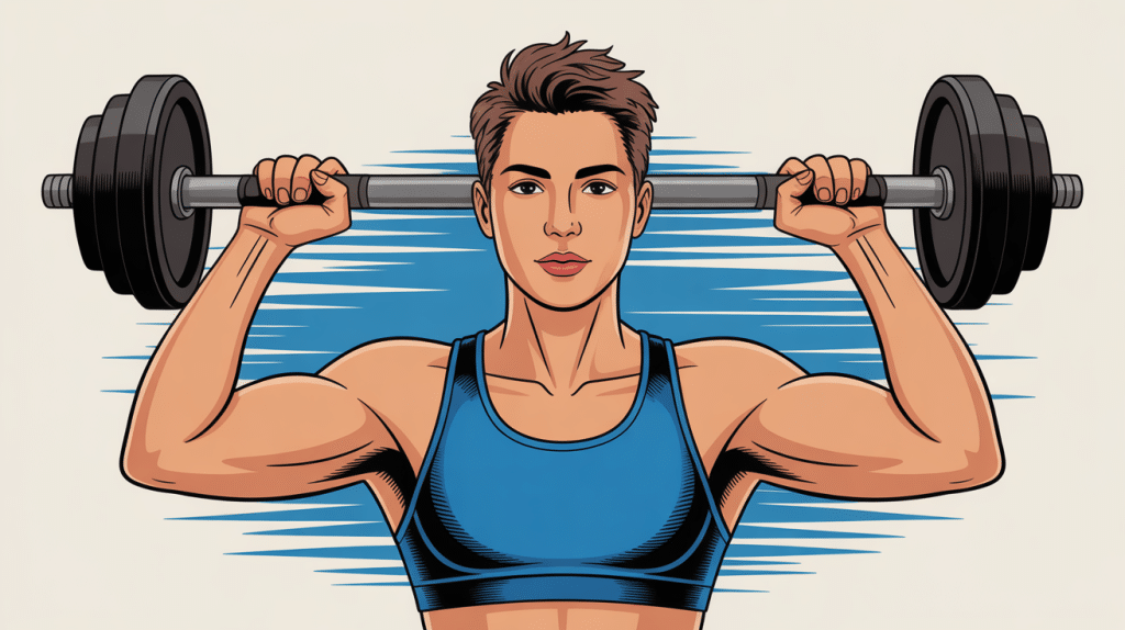 Illustration se muscler les avant-bras sans materiel, personnage, exercices poids du corps