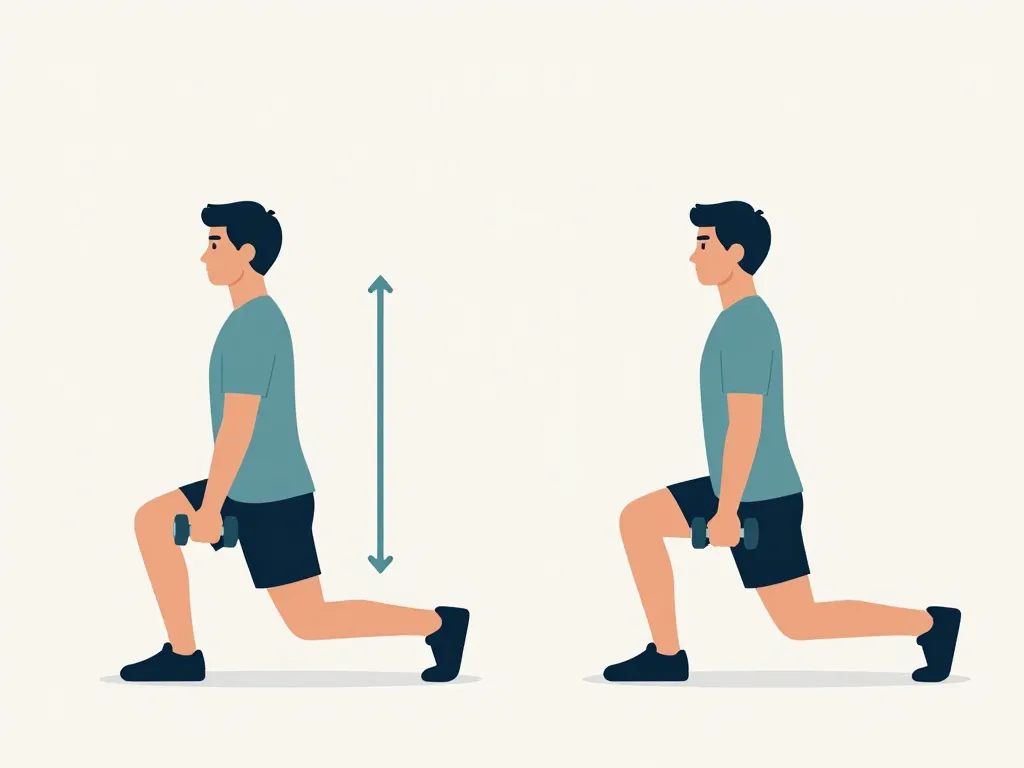 Technique fentes avant avec haltères illustration étapes