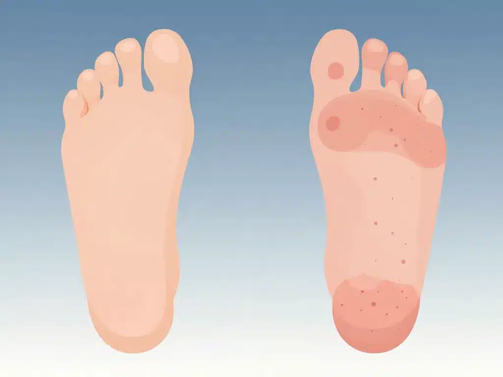 Comparatif trypophobie pied maladies peau illustration simple