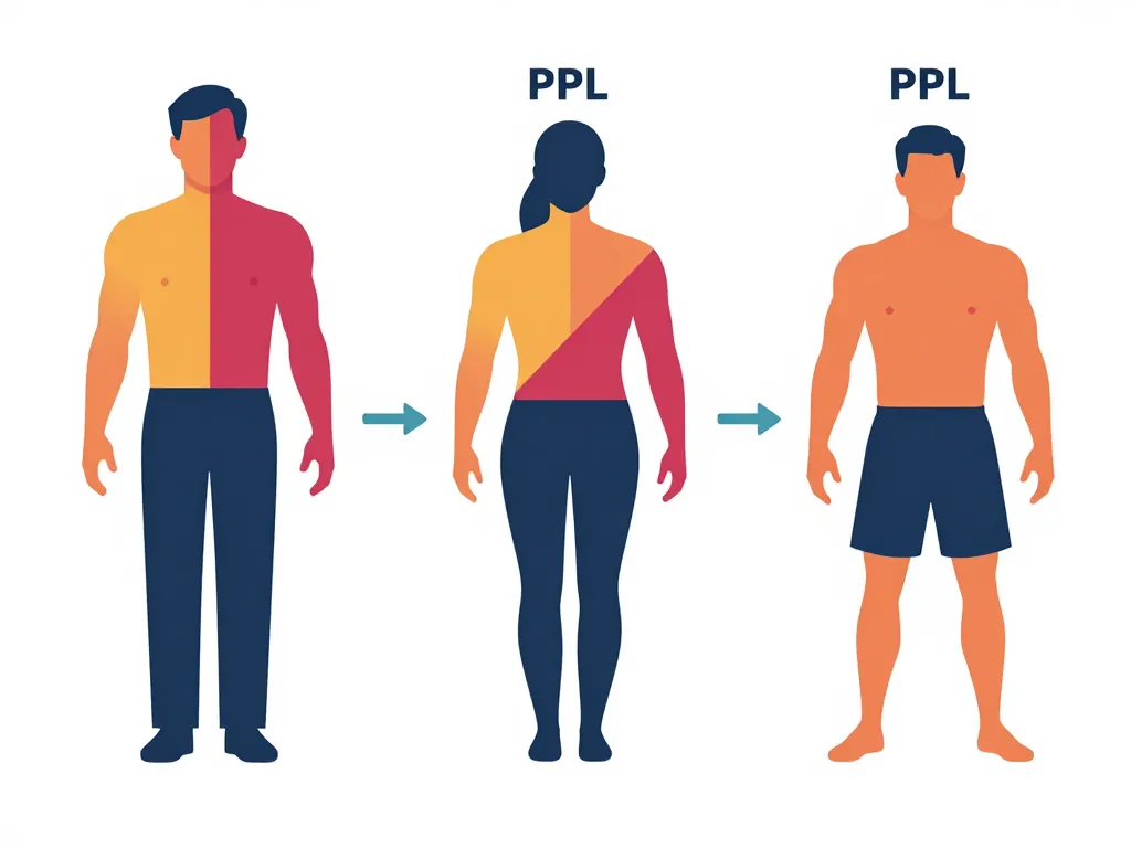 Split muscu half body PPL répartition visuelle