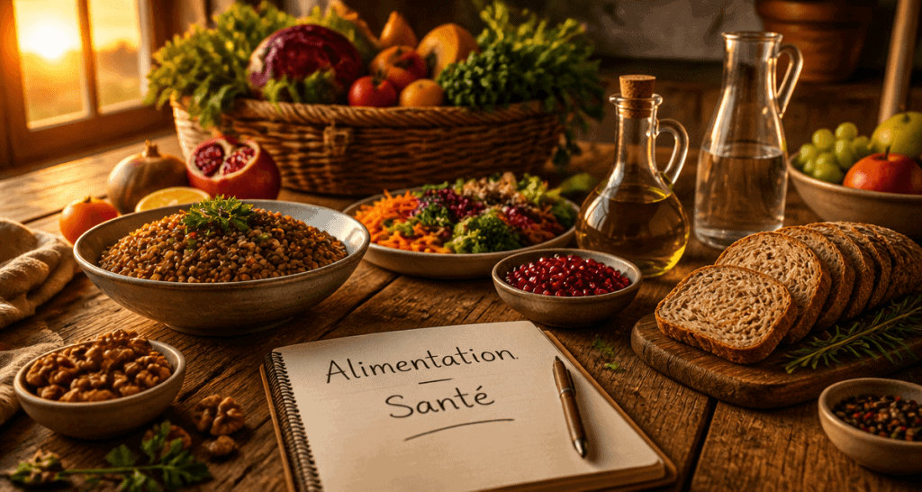 aliment bon pour la santé sur une table rustique
