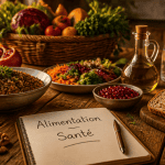 aliment bon pour la santé sur une table rustique