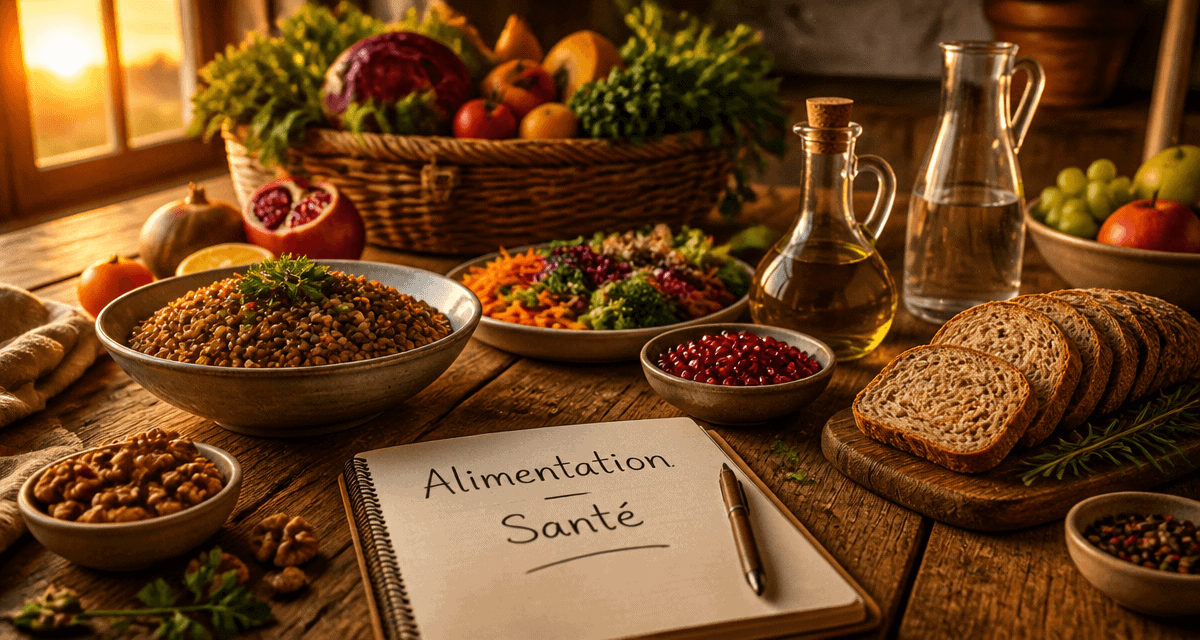 aliment bon pour la santé sur une table rustique