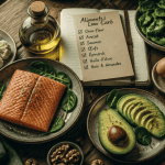 aliments pauvre en glucide sur table rustique
