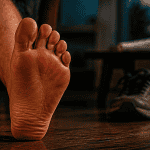 brulure dans le pied gros plan