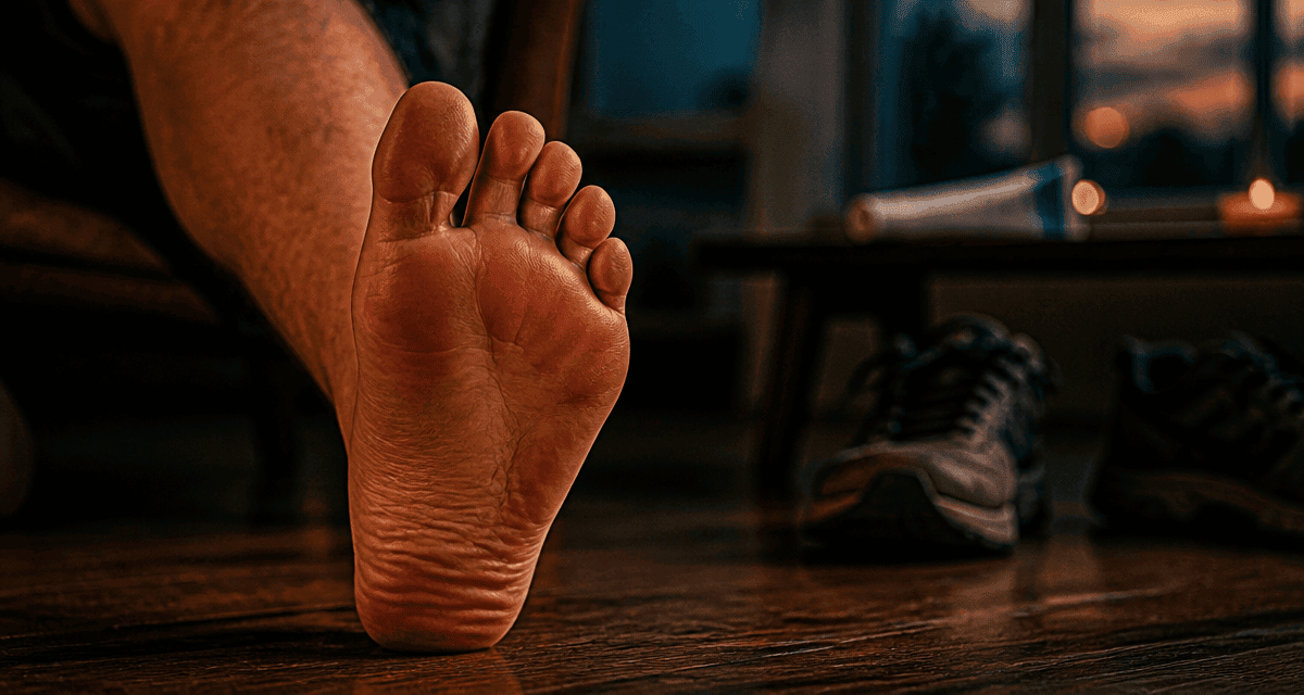 brulure dans le pied gros plan
