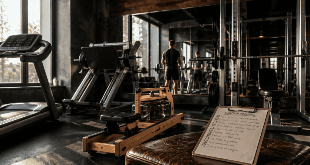 machines de salle de sport avec équipements cardio et musculation