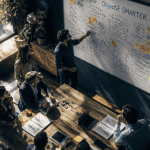 équipe analysant un tableau objectif smarter