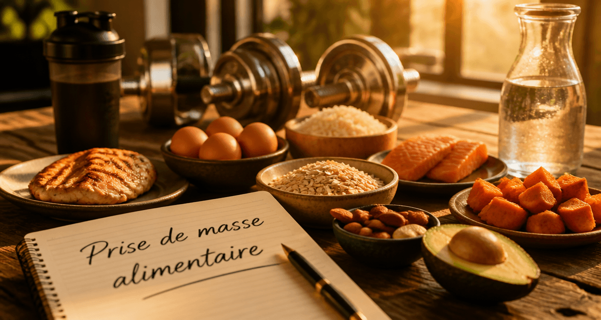 prise de masse musculaire aliments sur table