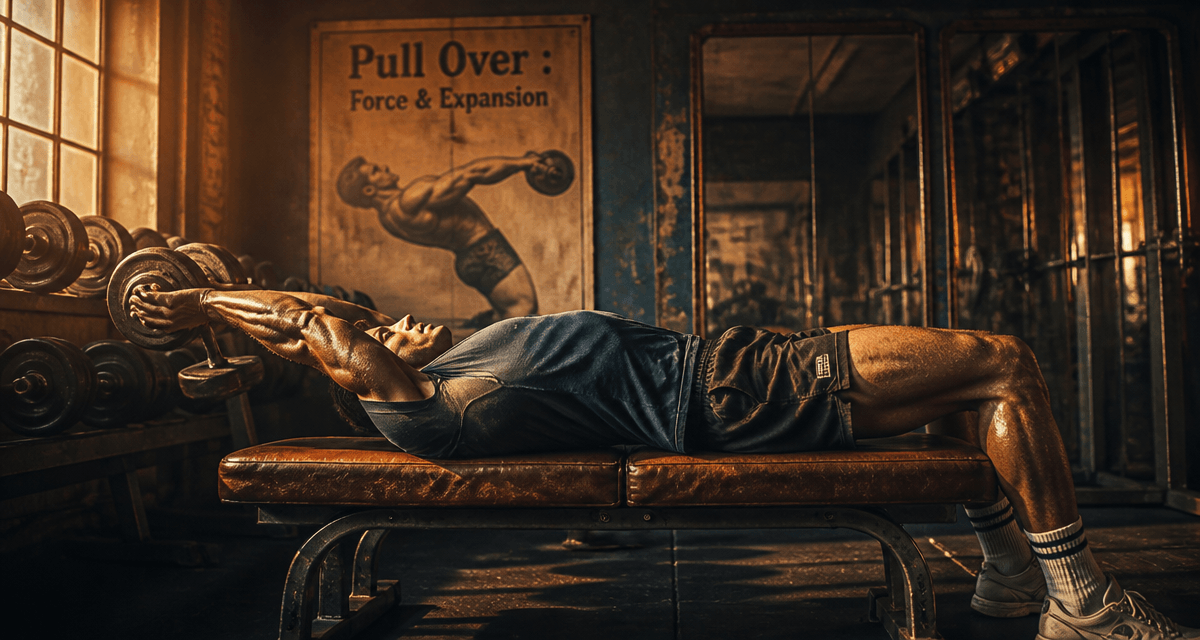 pull over exercice sur banc en salle de musculation