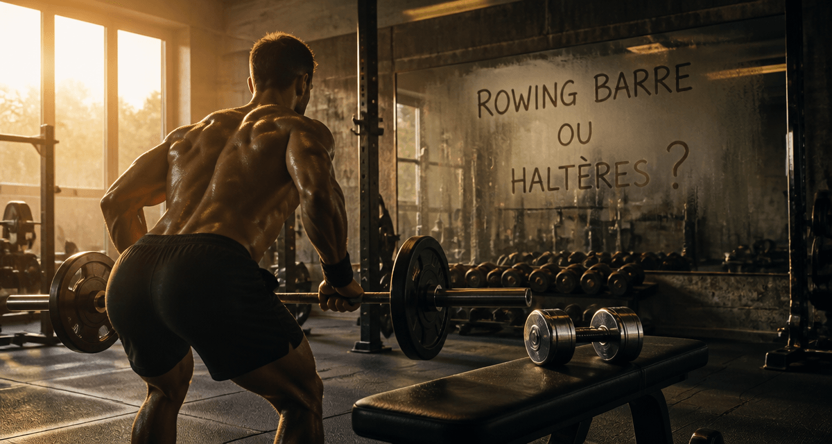 rowing barre ou halteres exercice dos