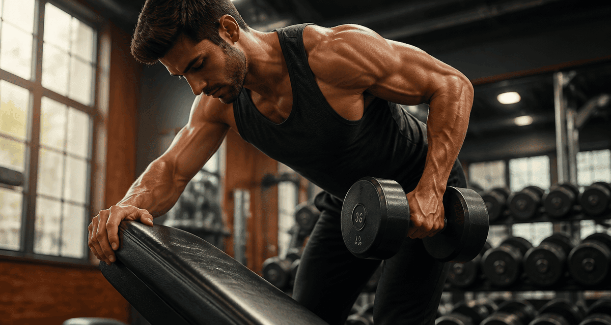 rowing buste penche haltere homme musculation