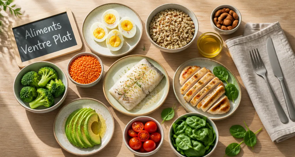 aliment pour perdre le ventre sur une table