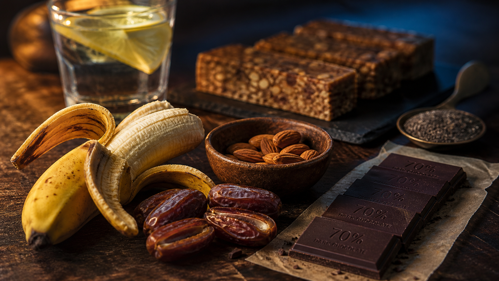 Aliment qui donne de l energie rapidement : banane, dattes, amandes