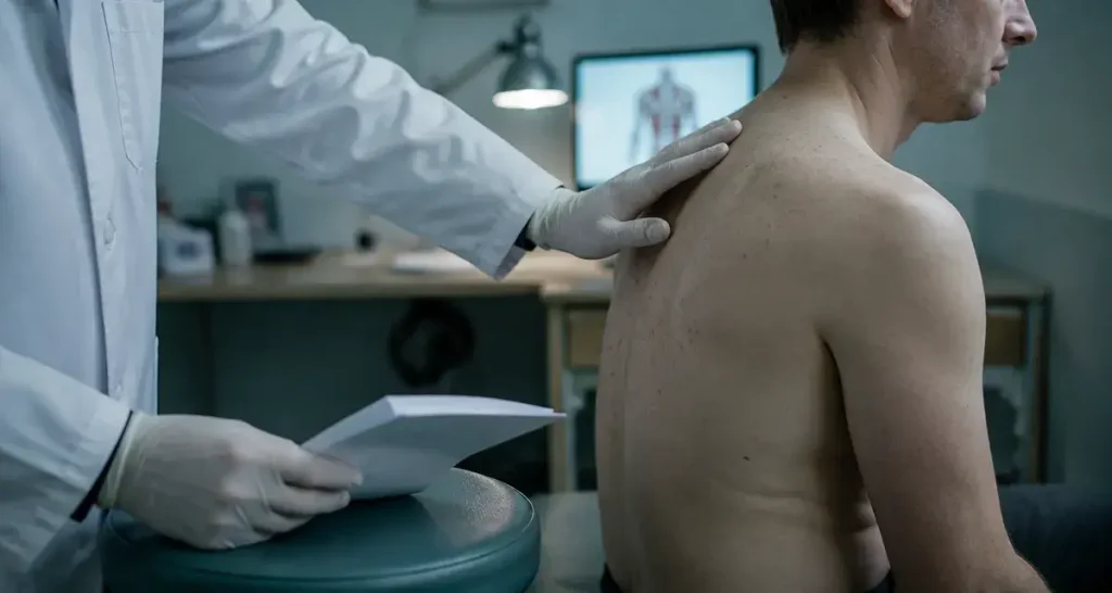 Bosse dans le dos : correction de posture, examen du dos