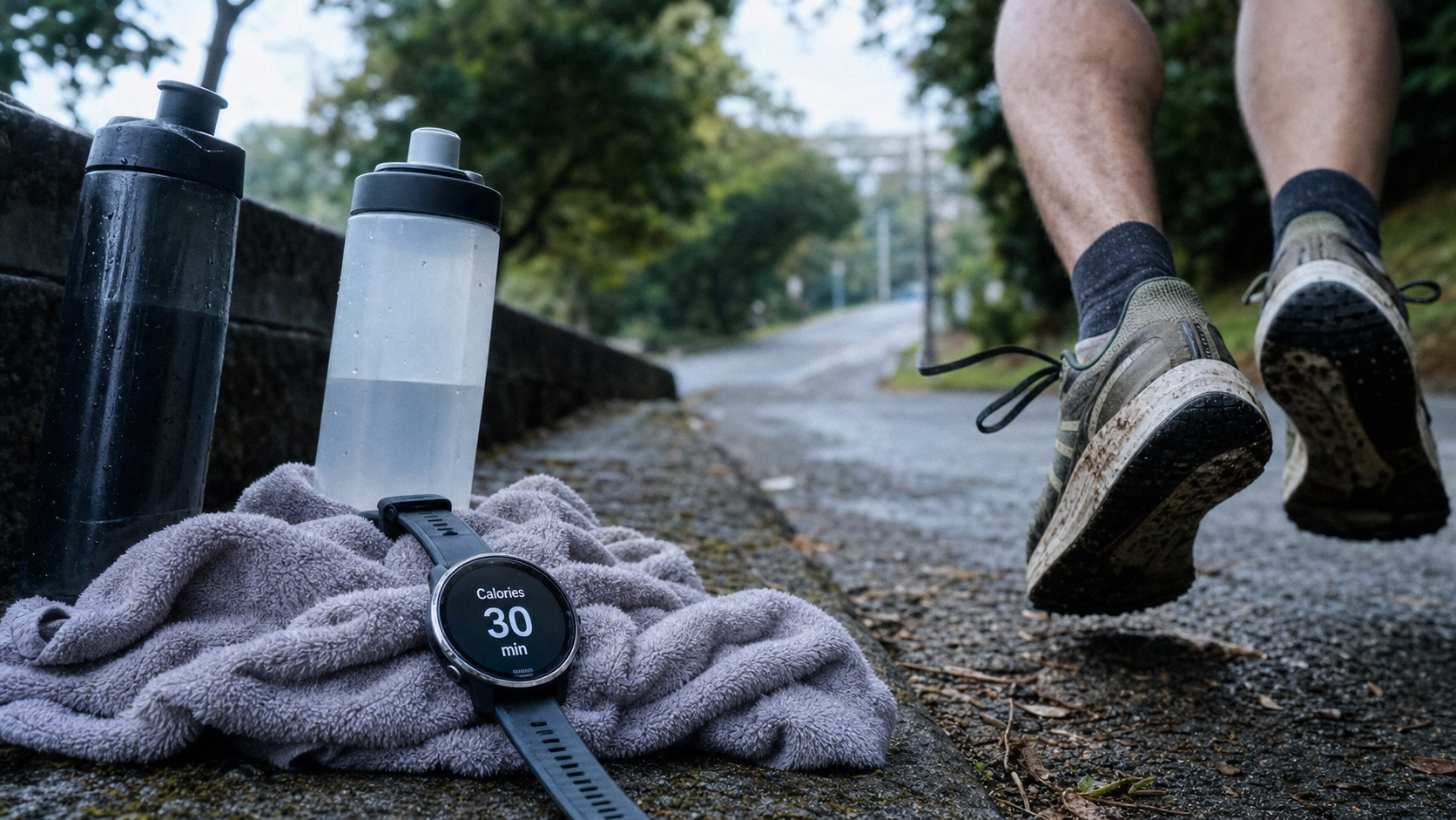 Calories brulees jogging 30 minutes : montre sport et eau