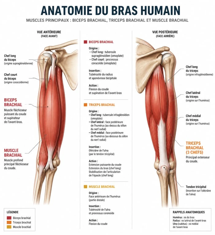 Anatomie des muscles du bras pour avoir des gros bras en 1 mois