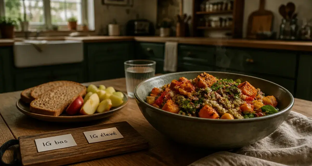 Les glucides font grossir : bol IG bas, quinoa pois chiches, glycémie et poids