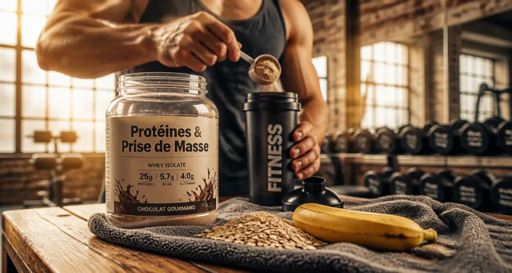 meilleur proteine prise de masse shaker banane avoine