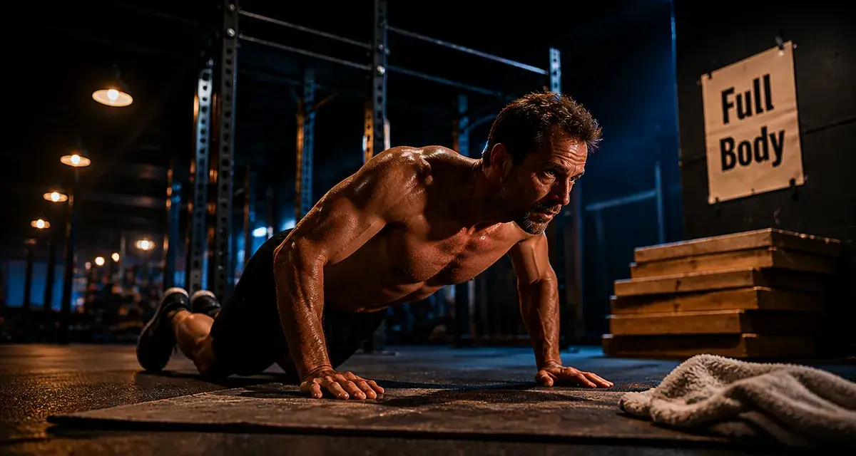 Musculation poids du corps : programme Full Body, pompe propre au tapis