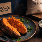 Patate douce musculation vapeur orange en cuisine sportive