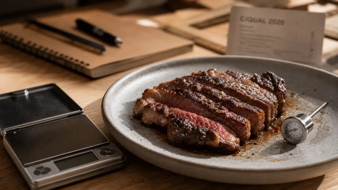 Combien de protéine dans 100g de viande rouge : portion de bœuf grillé