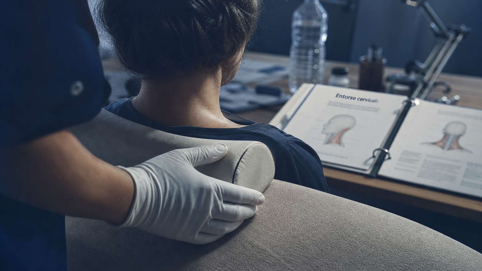 Entorse cervicale temps de guérison : coussin de soutien cervical en kinésithérapie