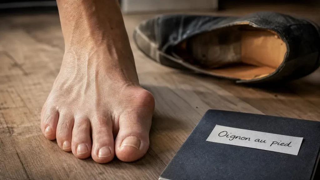 Oignon pied : déviation du gros orteil et douleur au chaussage